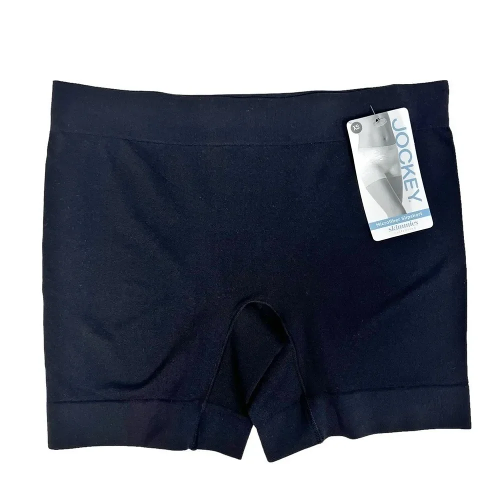 NEW Jockey Shapewear Black Short Length Microfiber Slipshort Skimmies Women’s XS